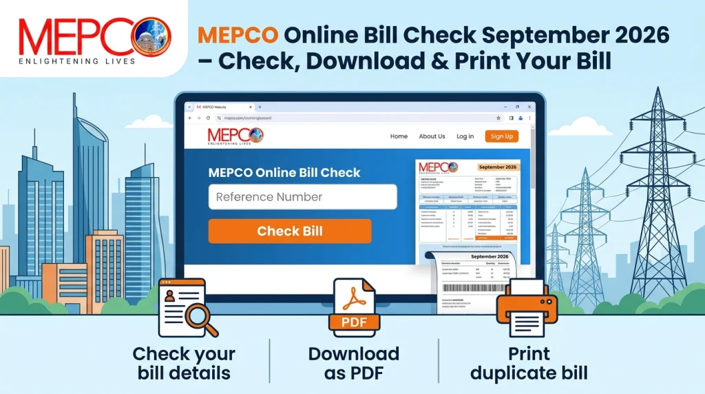 MEPCO Online Bill Check September 2026