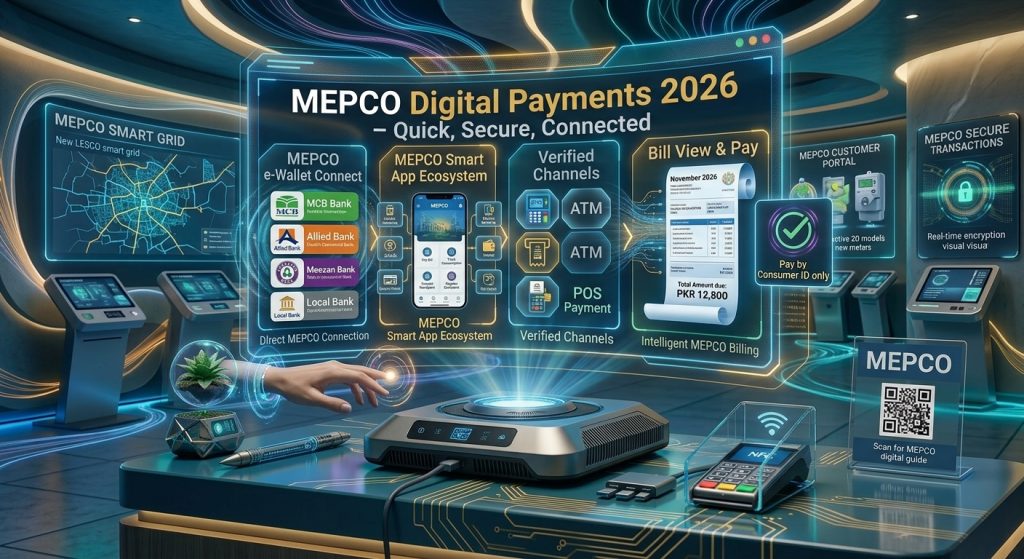 MEPCO Bill Payment Online through mobile banking and ATM