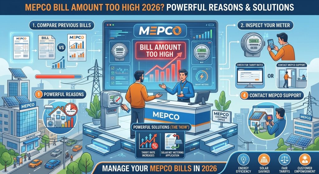 MEPCO Bill Amount Too High 2026 reasons and solutions